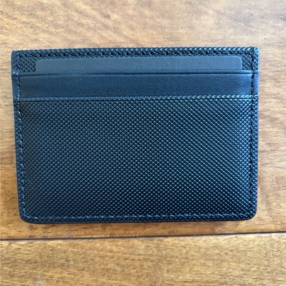 Hugo Boss Jinko Card Holder Black Leather Wallet 50536095 NIB